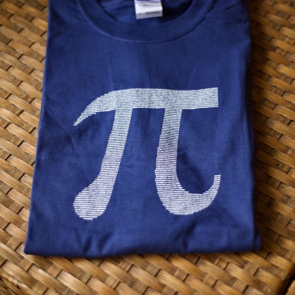 Gildan Pi π Blue Cotton Tee Large